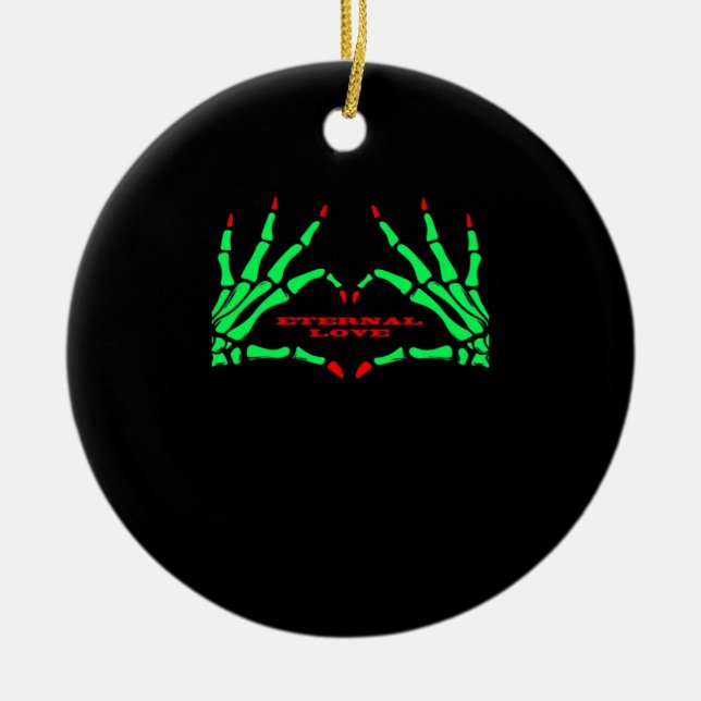 Skeleton Hands - Funny Halloween Keramik Ornament (Vorne)