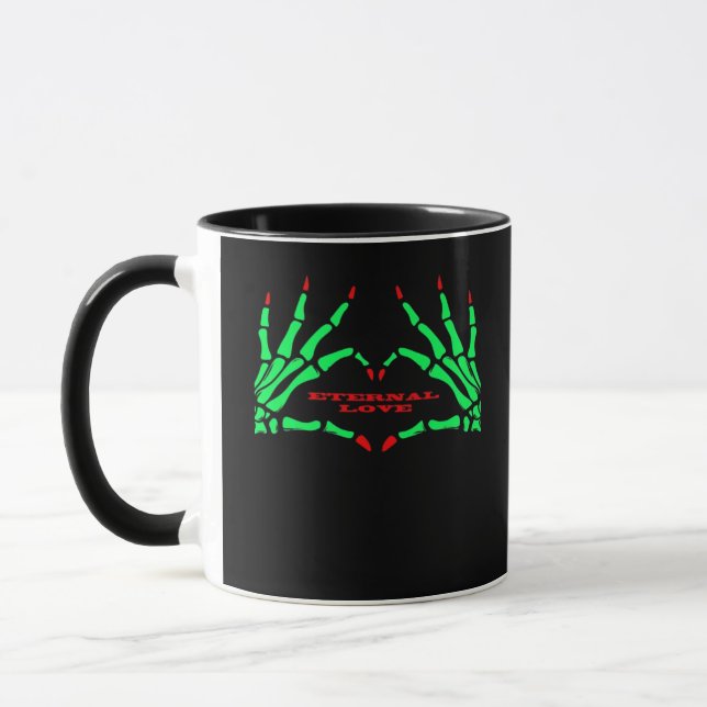 Skeleton Hands - Funny Halloween Tasse (Links)