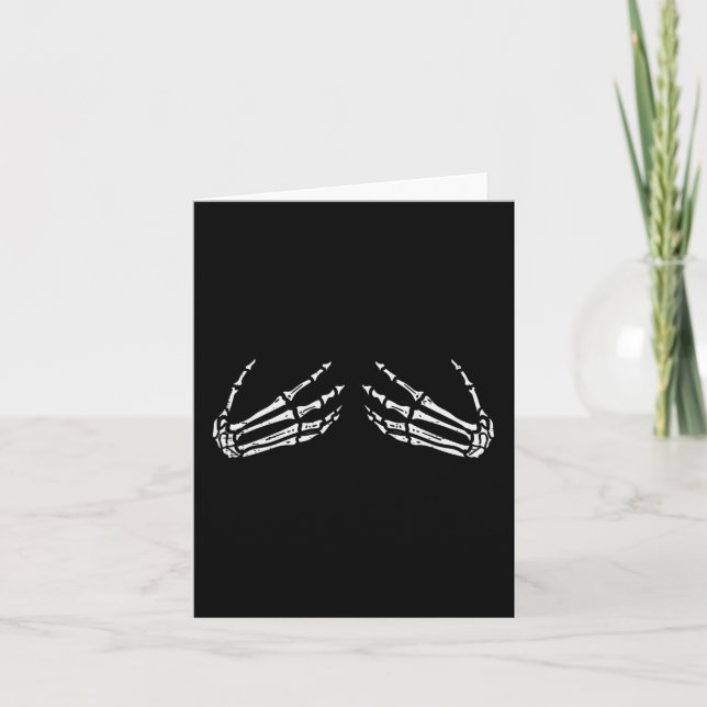 Skeleton Hands Funny Retro Halloween Kostüm Outfi Karte (Vorderseite)