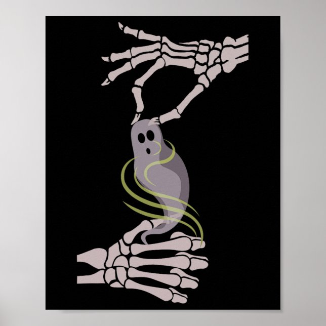 Skeleton Hands Ghost Spooky Halloween Poster (Vorne)