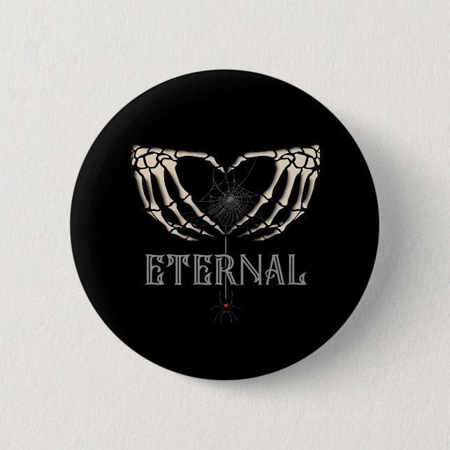 Skeleton Hands Heart Classic Button (Vorderseite)