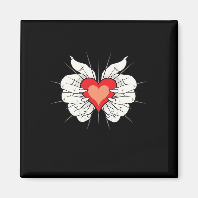 Skeleton Hands Heart Classic Magnet (Vorne)
