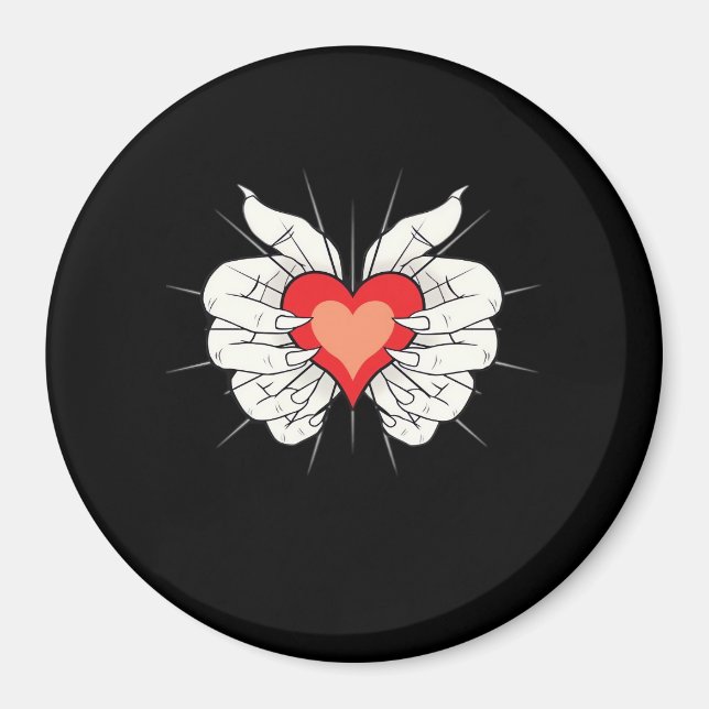 Skeleton Hands Heart Classic Magnet (Vorne)