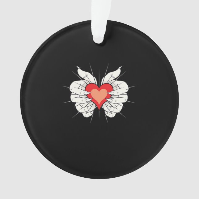 Skeleton Hands Heart Classic Ornament (Vorderseite)
