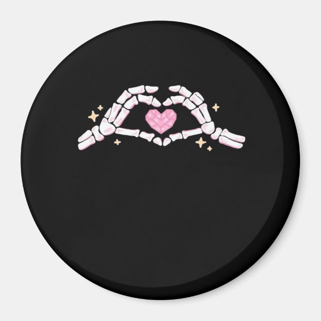 Skeleton Hands Heart Funny Magnet (Vorne)