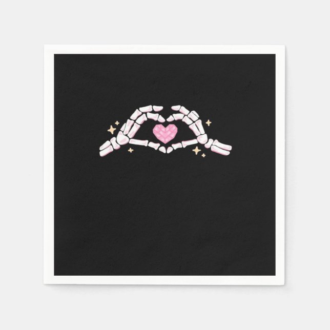 Skeleton Hands Heart Funny Serviette (Vorderseite)