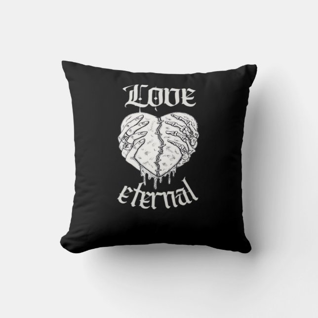 Skeleton Hands Heart Gothic Classic Kissen (Vorderseite)
