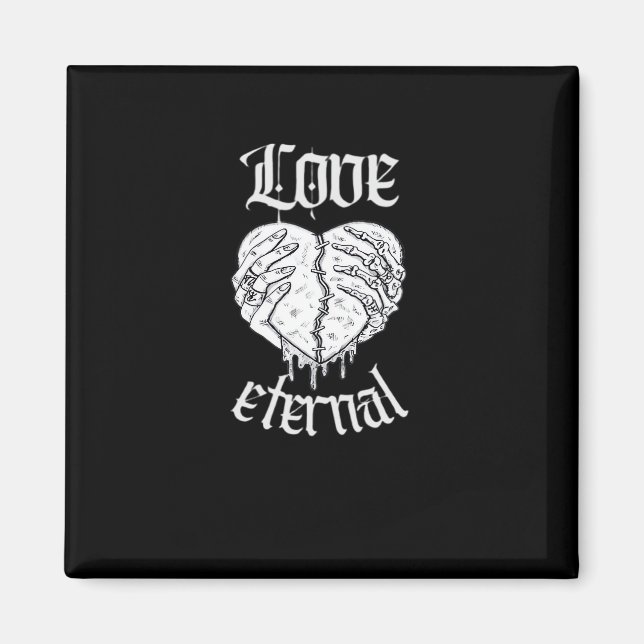 Skeleton Hands Heart Gothic Classic Magnet (Vorne)