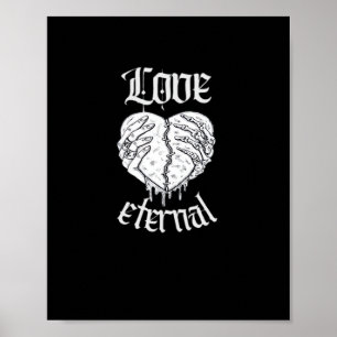 Skeleton Hands Heart Gothic Classic Poster