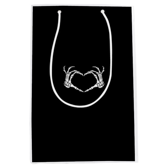 Skeleton Hands Heart Graphic Mittlere Geschenktüte (Vorderseite)