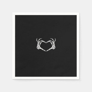 Skeleton Hands Heart Graphic Serviette