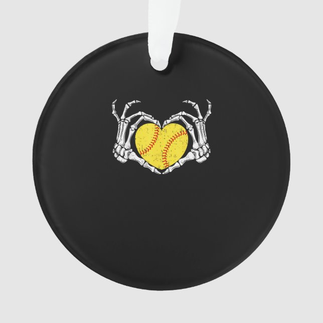 Skeleton Hands Heart Halloween Costume Softball Wo Ornament (Vorderseite)