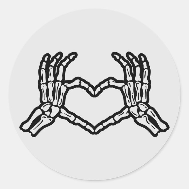 Skeleton Hands Heart Halloween Sticker (Vorderseite)