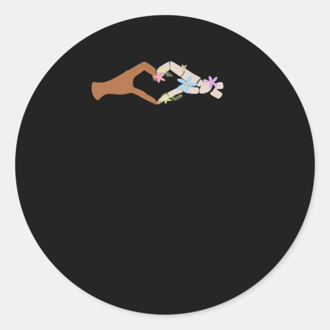 Skeleton Hands Heart Show Basic Runder Aufkleber (Vorderseite)