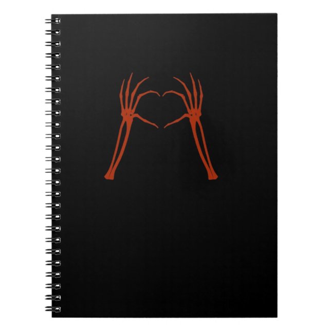 Skeleton Hands Heart Sign Costume Funny Halloween Notizblock (Vorderseite)
