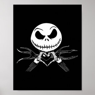 Skeleton Hands Heart Sign Funny Skull Halloween Co Poster