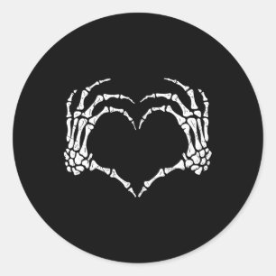 Skeleton Hands Heart Sign Halloween Kostüme Männer Runder Aufkleber