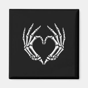 Skeleton Hands Heart Sign Retro Halloween Kostüm Magnet