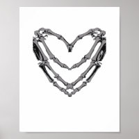 Skeleton Hands Heart Sign Retro Halloween Kostüm