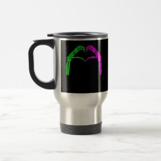 Skeleton Hands Heart Sign Retro Halloween Kostüm Reisebecher