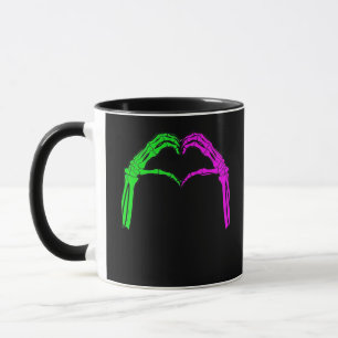 Skeleton Hands Heart Sign Retro Halloween Kostüm Tasse