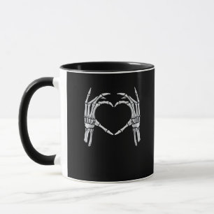 Skeleton Hands Heart Sign Retro Halloween Kostüm Tasse