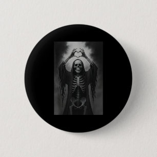 Skeleton Hands Heart Sign Y Face Funny Halloween C Button