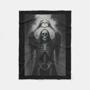 Skeleton Hands Heart Sign Y Face Funny Halloween C Fleecedecke