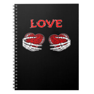 Skeleton Hands Herz Funny Design Notizblock