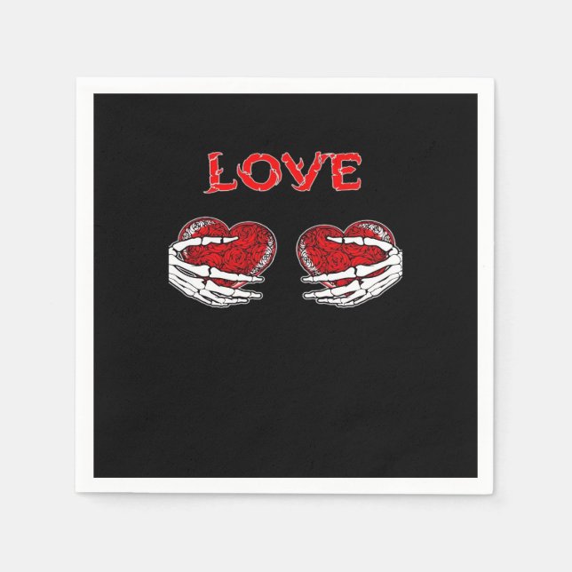 Skeleton Hands Herz Funny Design Serviette (Vorderseite)