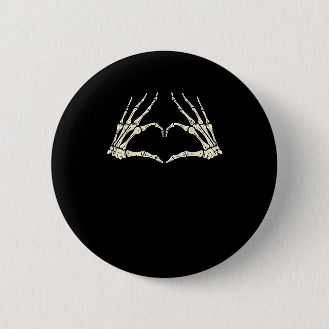 Skeleton Hands Herz Funny Halloween Männer Frauen  Button (Vorderseite)