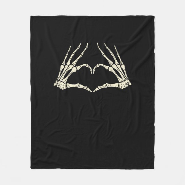 Skeleton Hands Herz Funny Halloween Männer Frauen  Fleecedecke (Vorderseite)