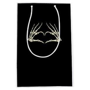 Skeleton Hands Herz Funny Halloween Männer Frauen Mittlere Geschenktüte