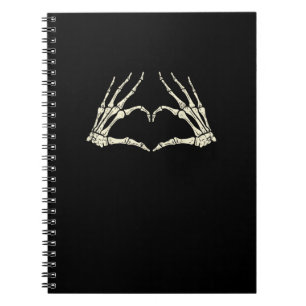 Skeleton Hands Herz Funny Halloween Männer Frauen Notizblock