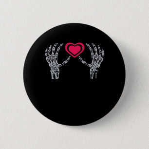 Skeleton Hands Herz Niedlich Button