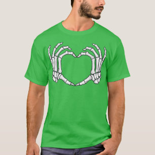 Skeleton Hands Herz-Schildkröten Witziges Hallowee T-Shirt