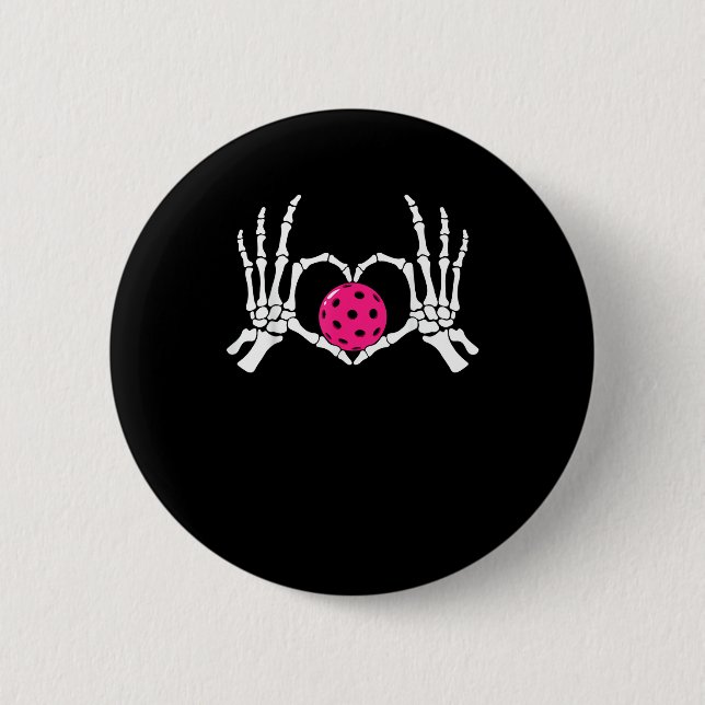 Skeleton Hands Herz Signieren Funny Pickle Valenti Button (Vorderseite)