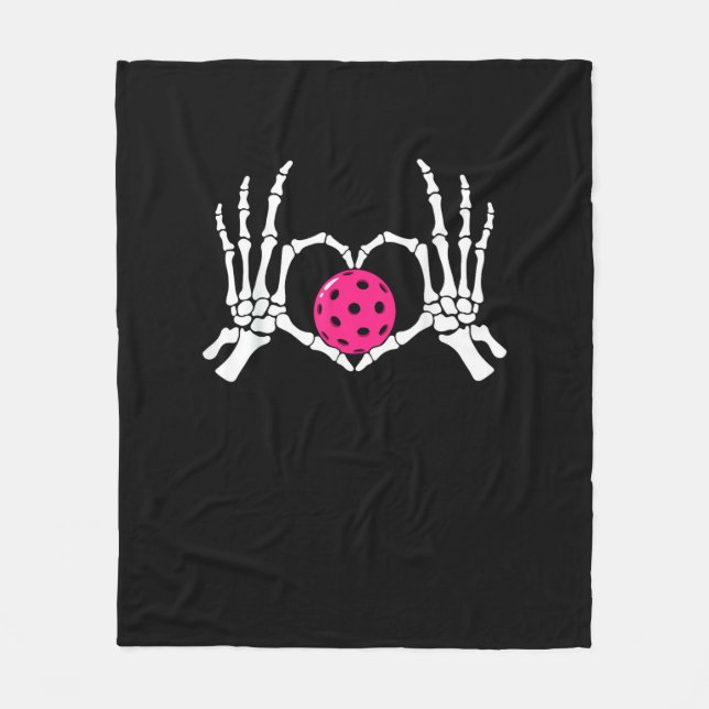 Skeleton Hands Herz Signieren Funny Pickle Valenti Fleecedecke (Vorderseite)