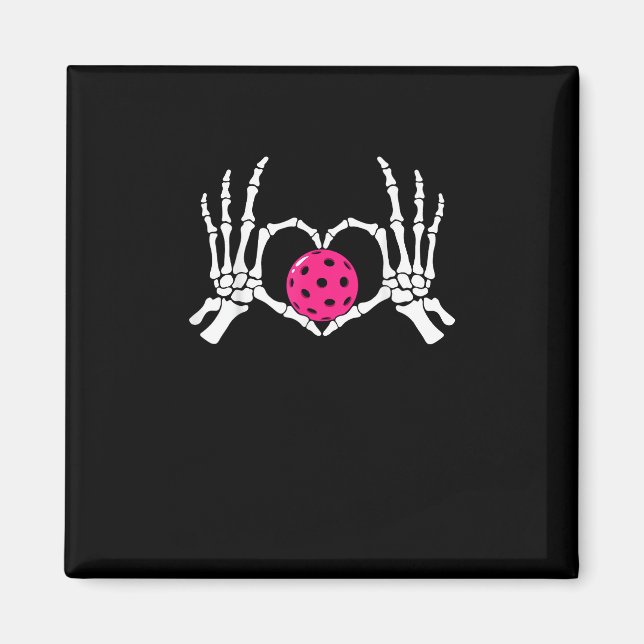 Skeleton Hands Herz Signieren Funny Pickle Valenti Magnet (Vorne)