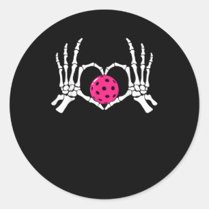 Skeleton Hands Herz Signieren Funny Pickle Valenti Runder Aufkleber