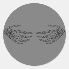 Skeleton Hands Hug Halloween-Aufkleber Runder Aufkleber