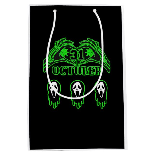 Skeleton Hands Klassisches Design Mittlere Geschenktüte (Vorderseite)