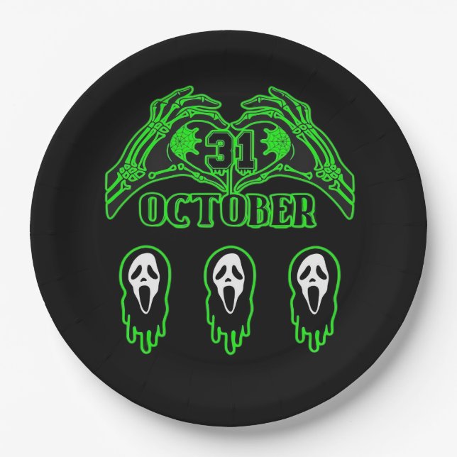 Skeleton Hands Klassisches Design Pappteller (Vorderseite)