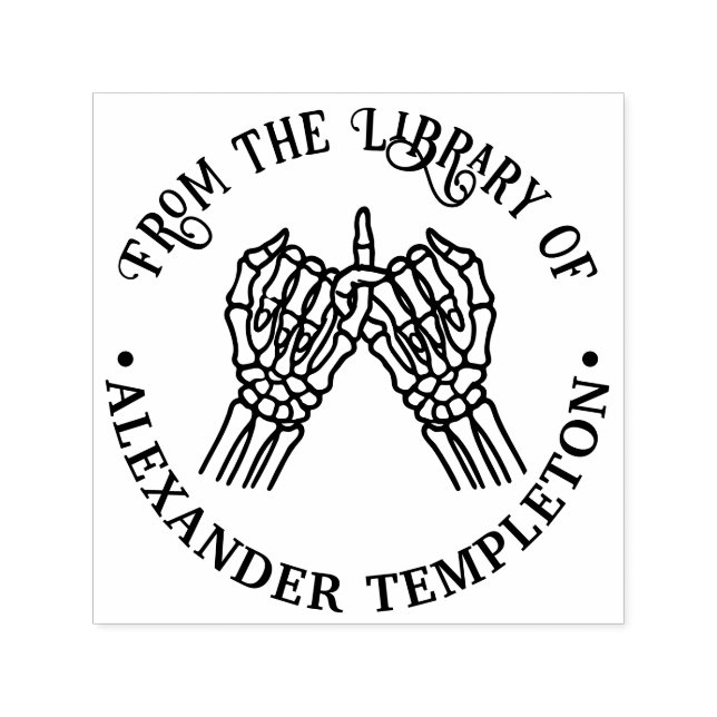 Skeleton Hands Pinky Swear #1P Bibliotheksname Permastempel (Design)