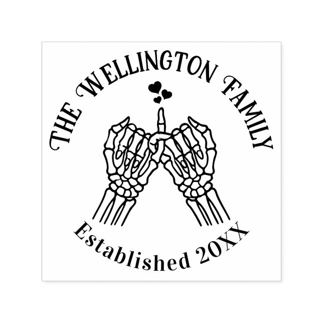 Skeleton Hands Pinky Swear Familienname Datum Estl Permastempel (Design)