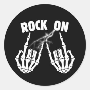 Skeleton Hands Rock on Aufkleber