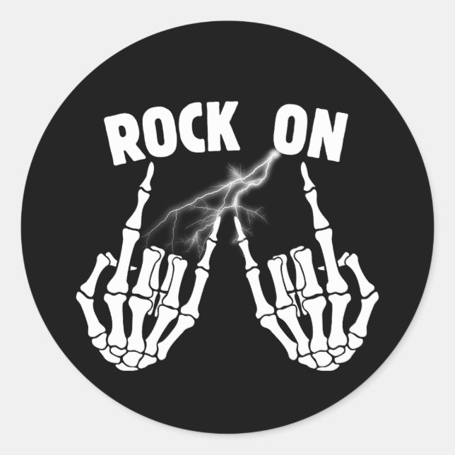 Skeleton Hands Rock on Aufkleber (Vorderseite)