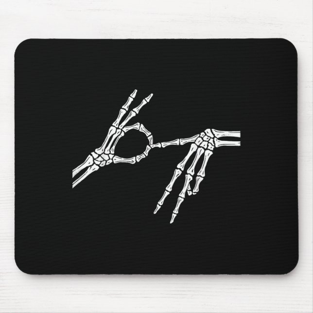 Skeleton Hands Six Seven 6 7 Halloween Costume Men Mousepad (Vorne)