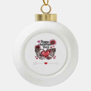 Skeleton Hands Valentinstag Classic Keramik Kugel-Ornament