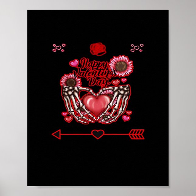 Skeleton Hands Valentinstag Classic Poster (Vorne)